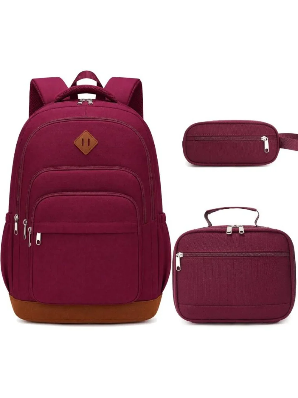 Stylish Girls' 3-Piece Backpack Set with Lunch Bag & Pencil Case - Perfect for